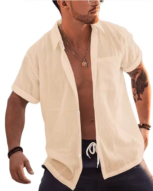 Linen button-down shirt